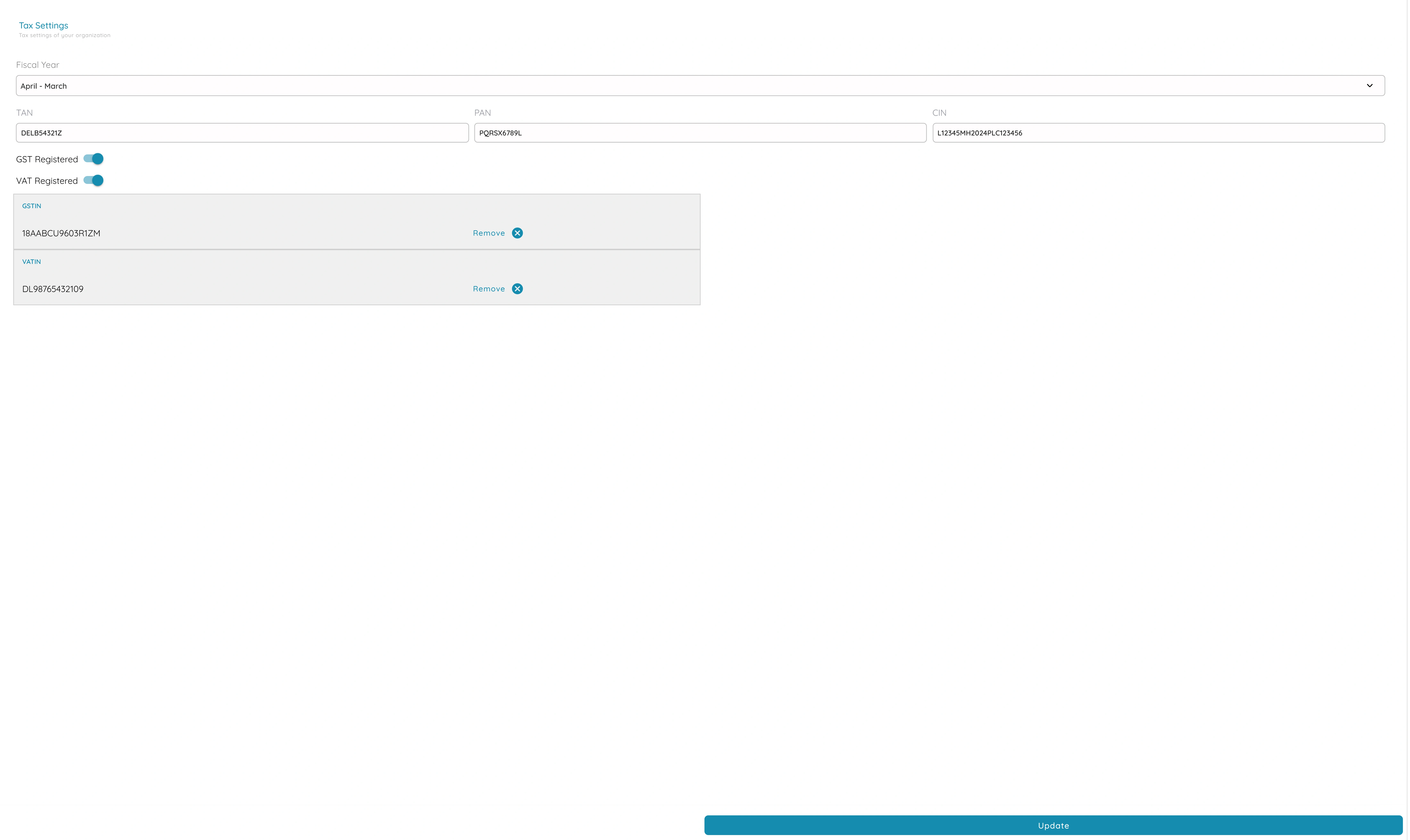 Tax Settings and GST Reports