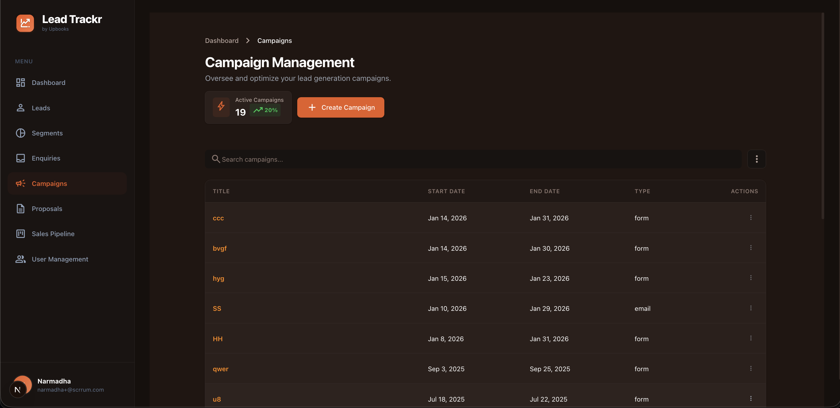 Lead Trackr - Campaigns