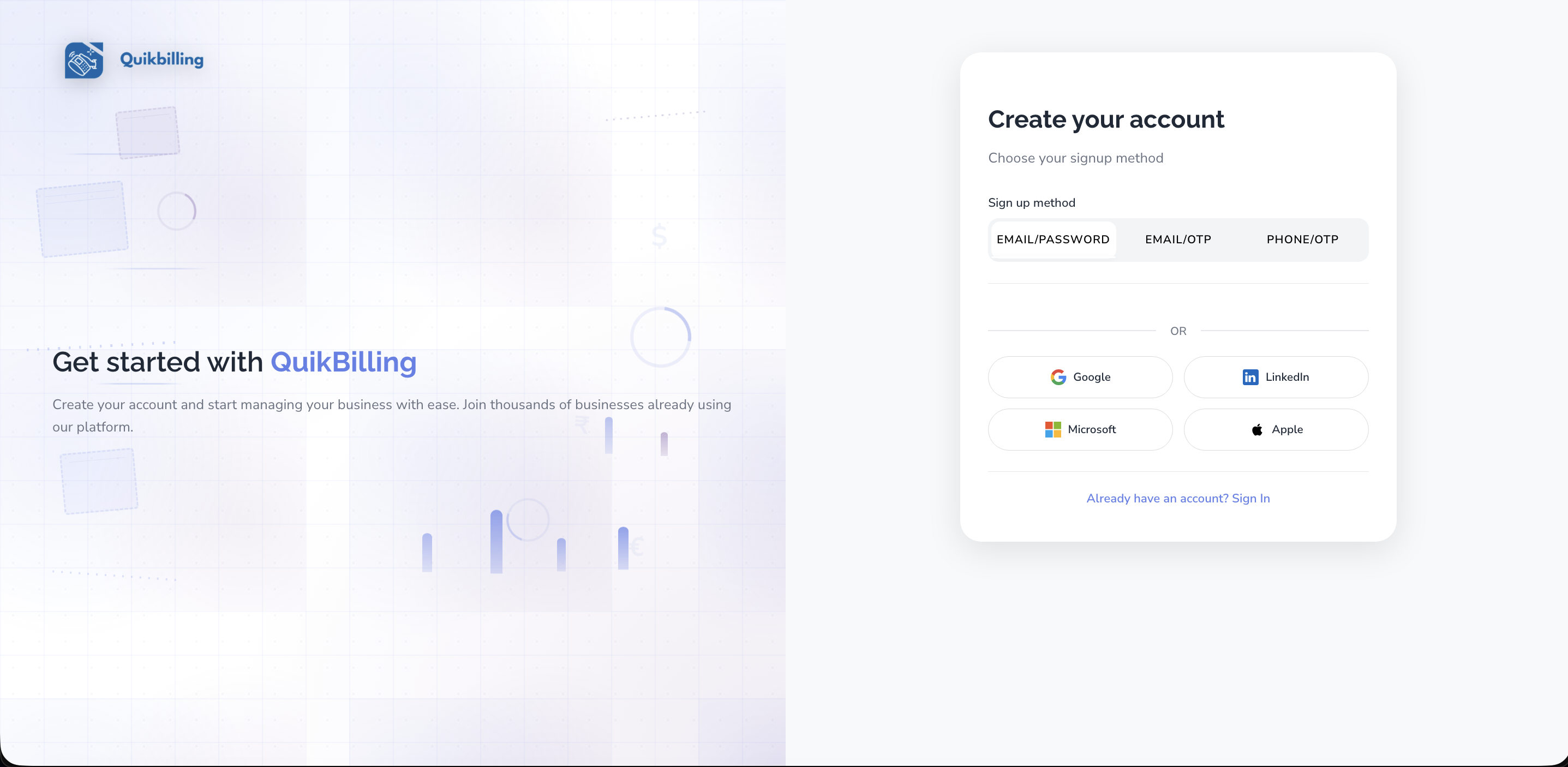 QuikBilling - Get Started