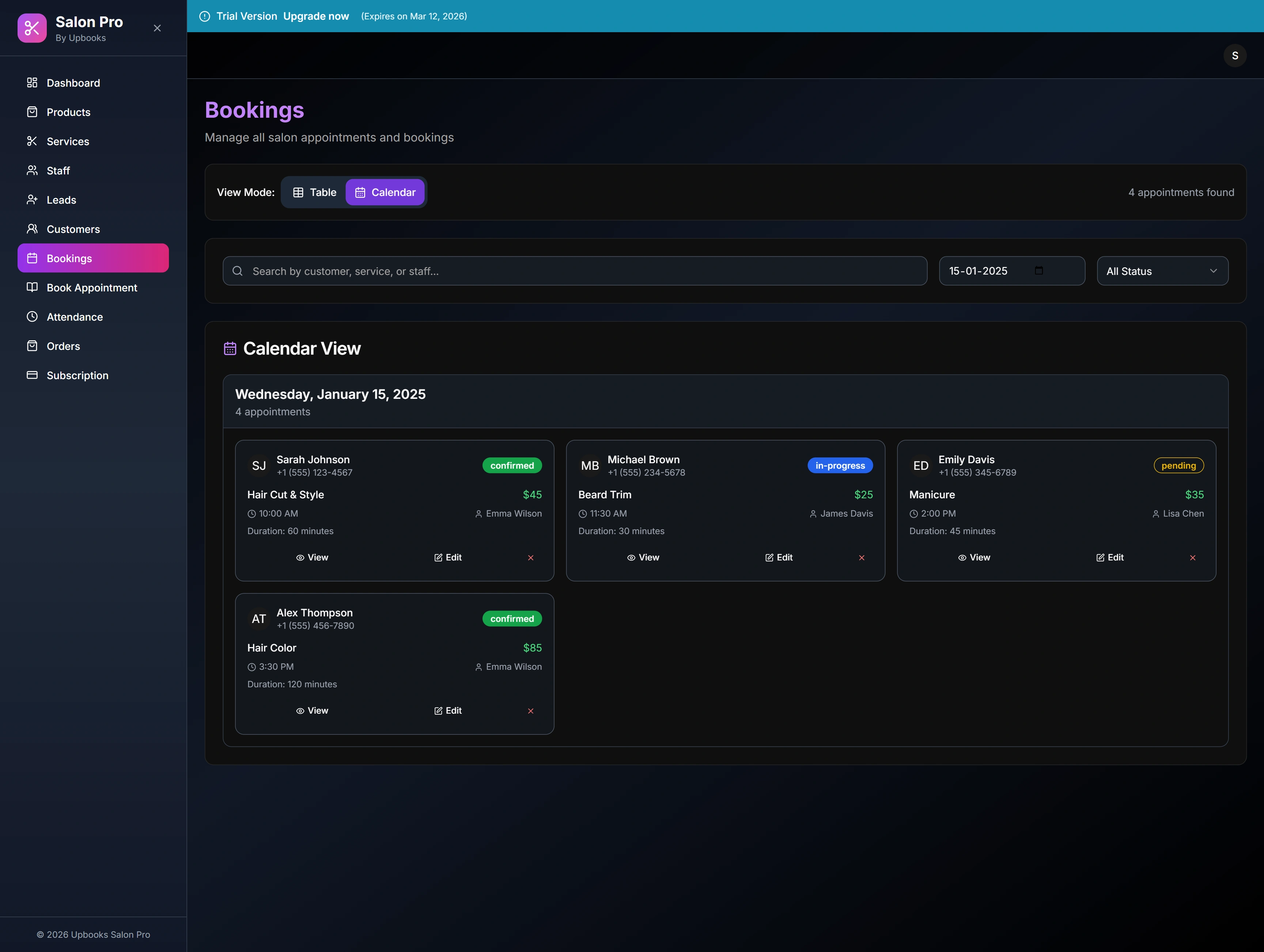 Salon Pro — Orders, payouts and ratings