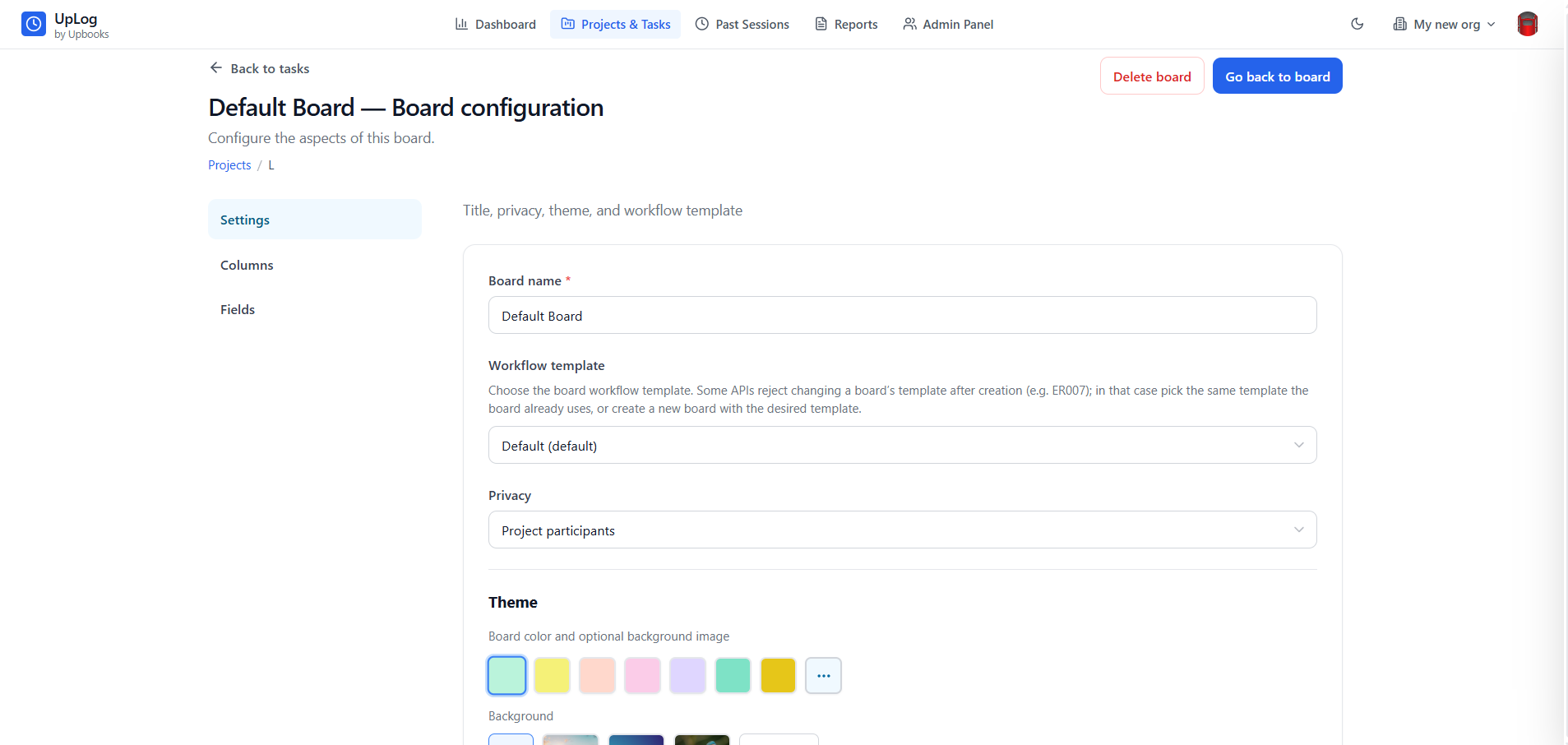 UpLog - Board Configuration