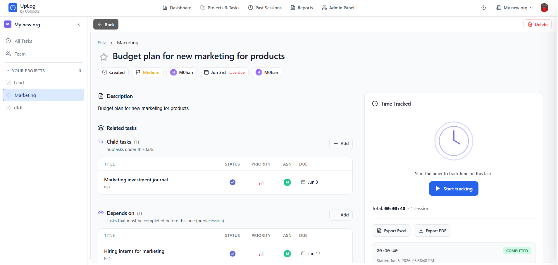 UpLog - Projects & Tasks - 4